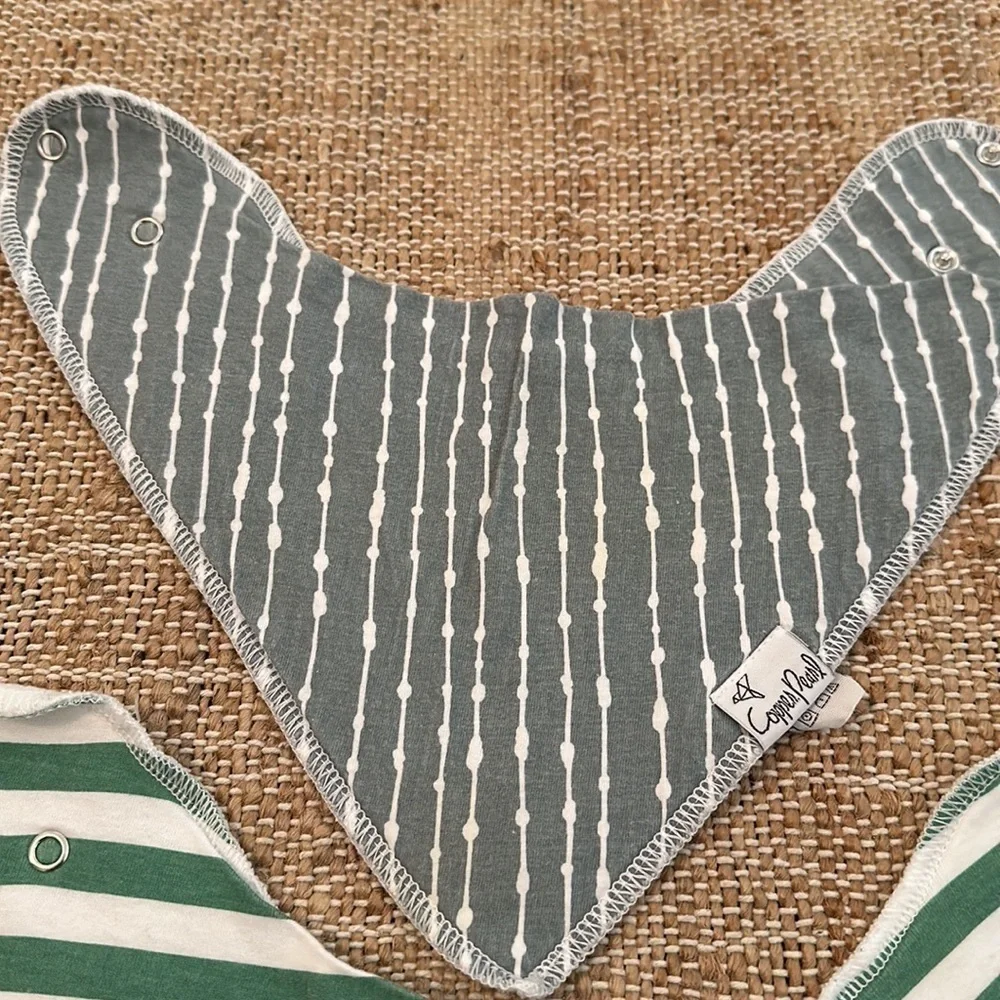 Copper Pearl Patterned Drool Fleece Lined Bibs